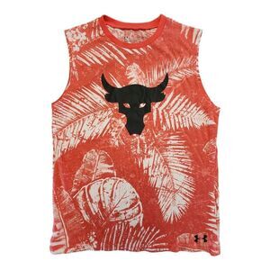 NWOT Under Armour Sleeveless Tank Top Shirt Youth‎ Boys Size Large Orange Loose